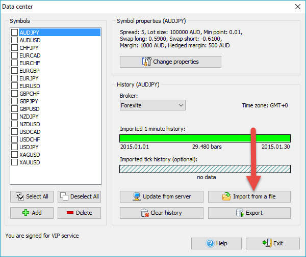 data from a file please click Import from a file button in Data 